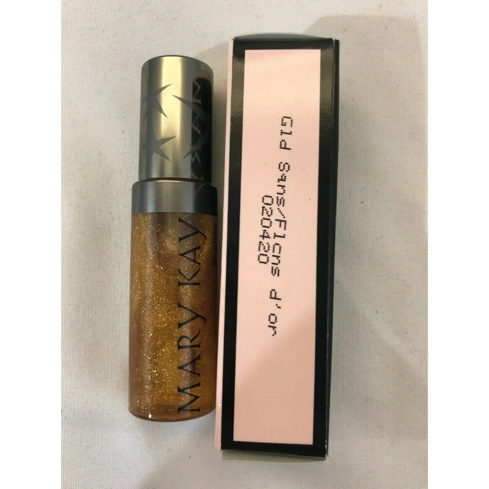 NIB Mary Kay Lip Gloss - Gold‎ Sequins - .27 fluid ounces - 020420